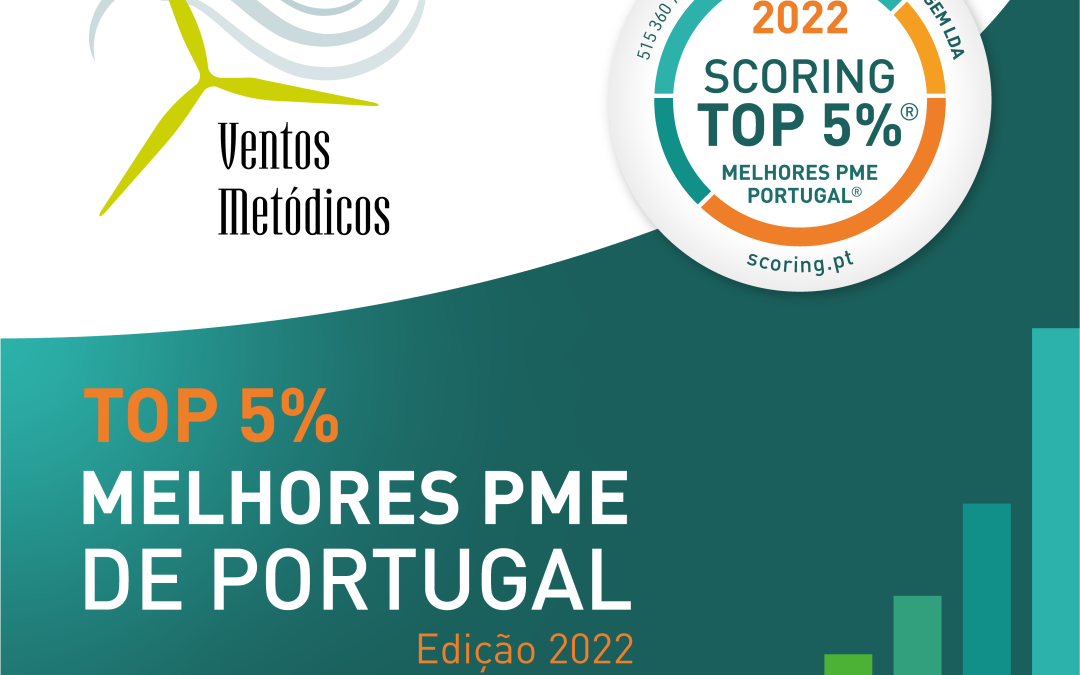 Ventos Metódicos consigue la certificación “TOP 5% Mejores PYMES 2022” de Portugal