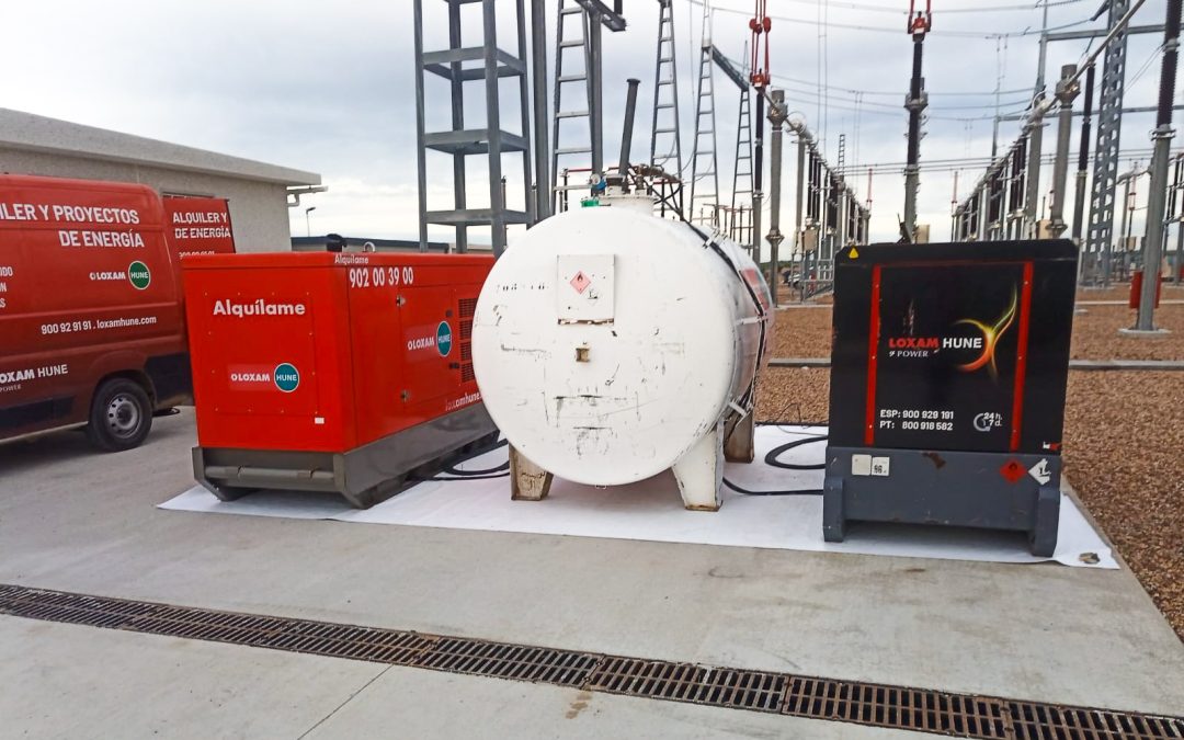 LoxamHune pone en servicio generadores con un total de 10 Mvas durante el apagón en la Península