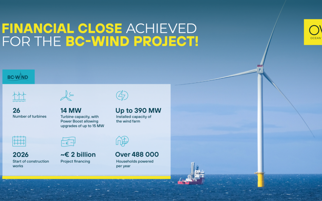 Ocean Winds alcanza el Cierre Financiero para su proyecto BC-Wind en Polonia